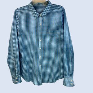 Ellen Tracy Blue| White Plaid Shirt Size: XL